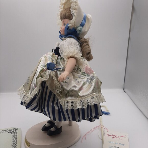 Madame Alexander Little Bo-Peep 007 Porcelain Doll Limited Edition With Stand - Picture 4 of 8